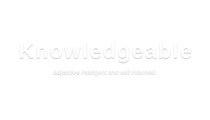 Knowledgeable   /ˈnɒlɪdʒəb(ə)l/ adjective intelligent and well informed.